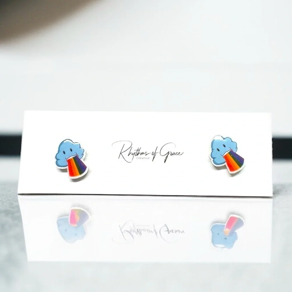 Cloud with Rainbow Earrings - Add a Burst of Joy to Your Day! 🌈 NWT Studs